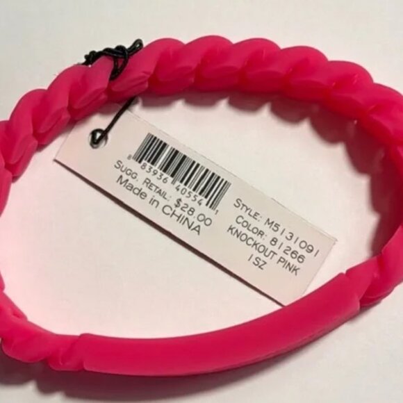 Marc By Marc Jacobs Knockout Pink Rubber Bracelet M5131091 - Picture 1 of 6